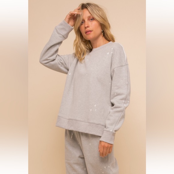 291. Hem & Thread Embroidered Jogger Pant/Side Slit Sweatshirt Set NWT - Picture 6 of 14